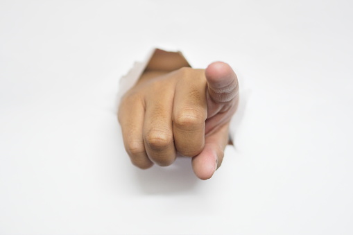 hand met wijzende vinger