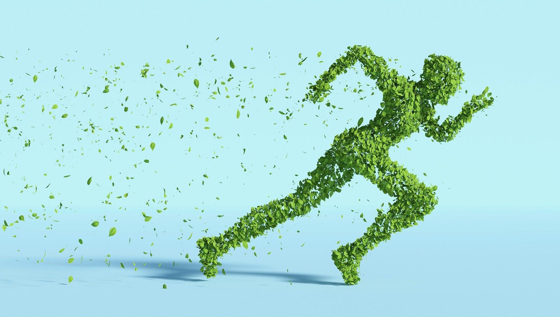 fictief groen persoon aan het rennen