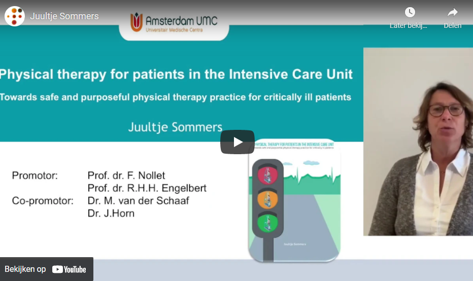 Physical therapy for patients in the Intensive Care Unit; Towards save and purposeful physical therapy practice for critically ill patients